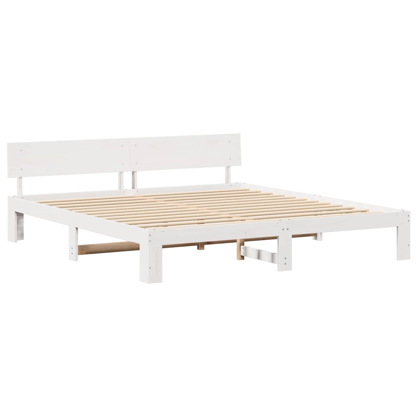 Σκελετός Κρεβατιού Λευκό 180 x 200 cm Στερεά ξυλεία πεύκου