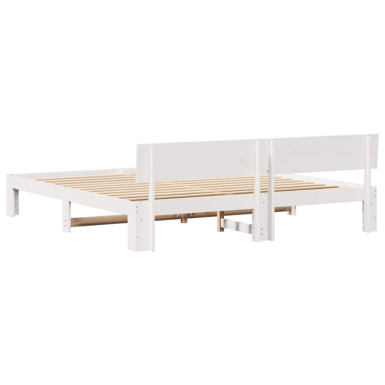 Σκελετός Κρεβατιού Λευκό 180 x 200 cm Στερεά ξυλεία πεύκου