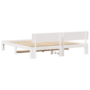 Σκελετός Κρεβατιού Λευκό 180 x 200 cm Στερεά ξυλεία πεύκου