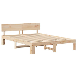 Σκελετός Κρεβατιού Φυσικό 160 x 200 cm Στερεά ξυλεία πεύκου - Pakobazaar