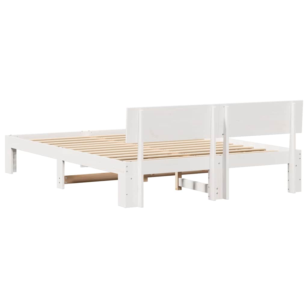 Σκελετός Κρεβατιού Λευκό 150 x 200 cm Στερεά ξυλεία πεύκου