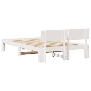 Σκελετός Κρεβατιού Λευκό 140 x 190 cm Στερεά ξυλεία πεύκου