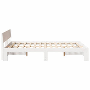 Σκελετός Κρεβατιού Λευκό 140 x 190 cm Στερεά ξυλεία πεύκου