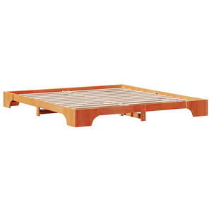 Σκελετός Κρεβατιού Κερωτό καφέ 200 x 200 cm