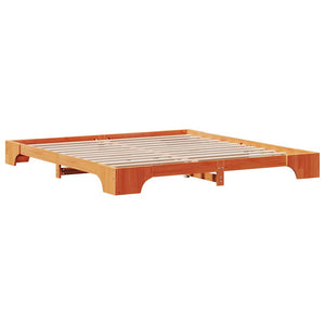 Σκελετός Κρεβατιού Κερωτό καφέ 200 x 200 cm