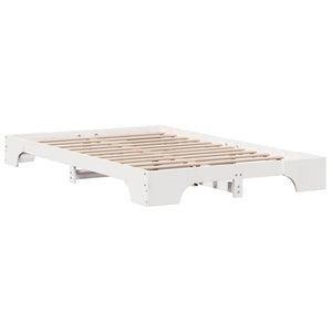 Σκελετός Κρεβατιού Λευκό 135 x 190 cm Στερεά ξυλεία πεύκου