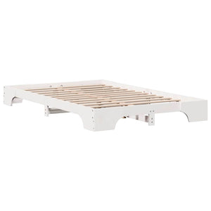 Σκελετός Κρεβατιού Λευκό 135 x 190 cm Στερεά ξυλεία πεύκου
