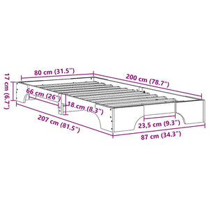 Σκελετός Κρεβατιού Λευκό 80 x 200 cm Στερεά ξυλεία πεύκου - Pakobazaar