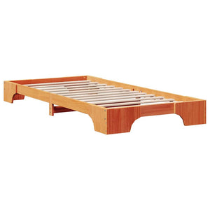 Σκελετός Κρεβατιού Κερωτό καφέ 75 x 190 cm Στερεά ξυλεία πεύκου