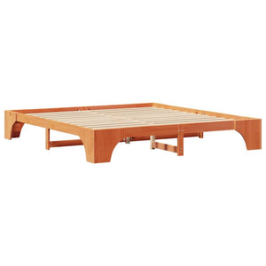 Σκελετός Κρεβατιού Κερωτό καφέ 200 x 200 cm