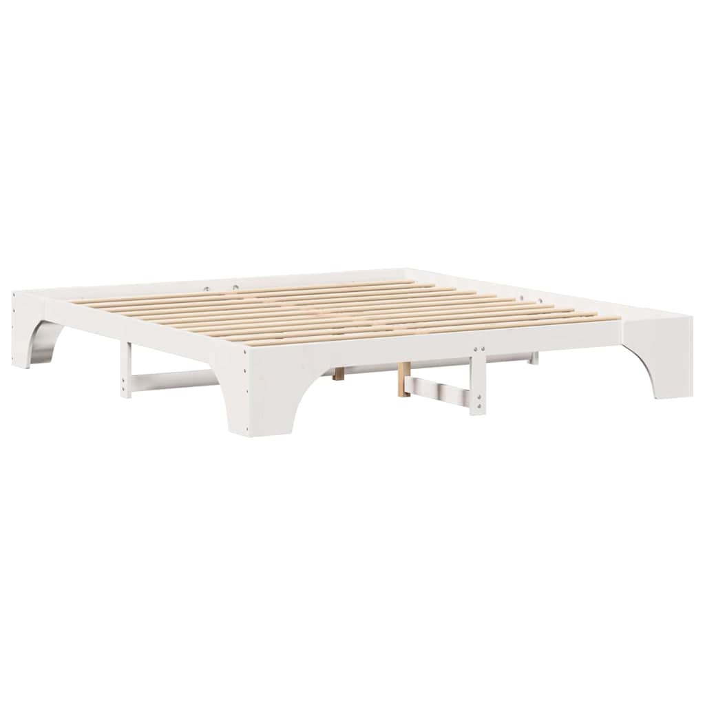 Σκελετός Κρεβατιού Λευκό 180 x 200 cm Στερεά ξυλεία πεύκου