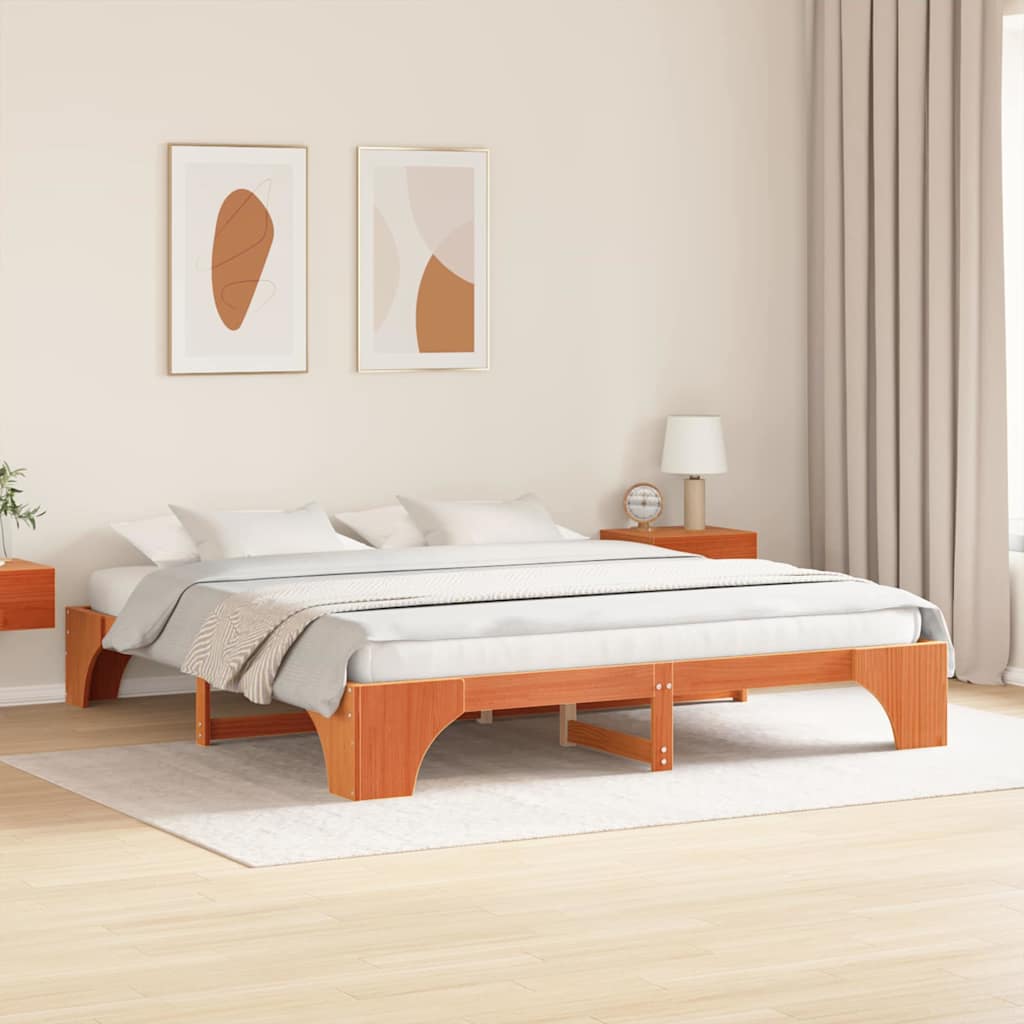Σκελετός Κρεβατιού Κερωτό καφέ 180 x 200 cm