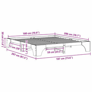 Σκελετός Κρεβατιού Κερωτό καφέ 180 x 200 cm
