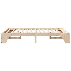 Σκελετός Κρεβατιού Φυσικό 135 x 190 cm Στερεά ξυλεία πεύκου