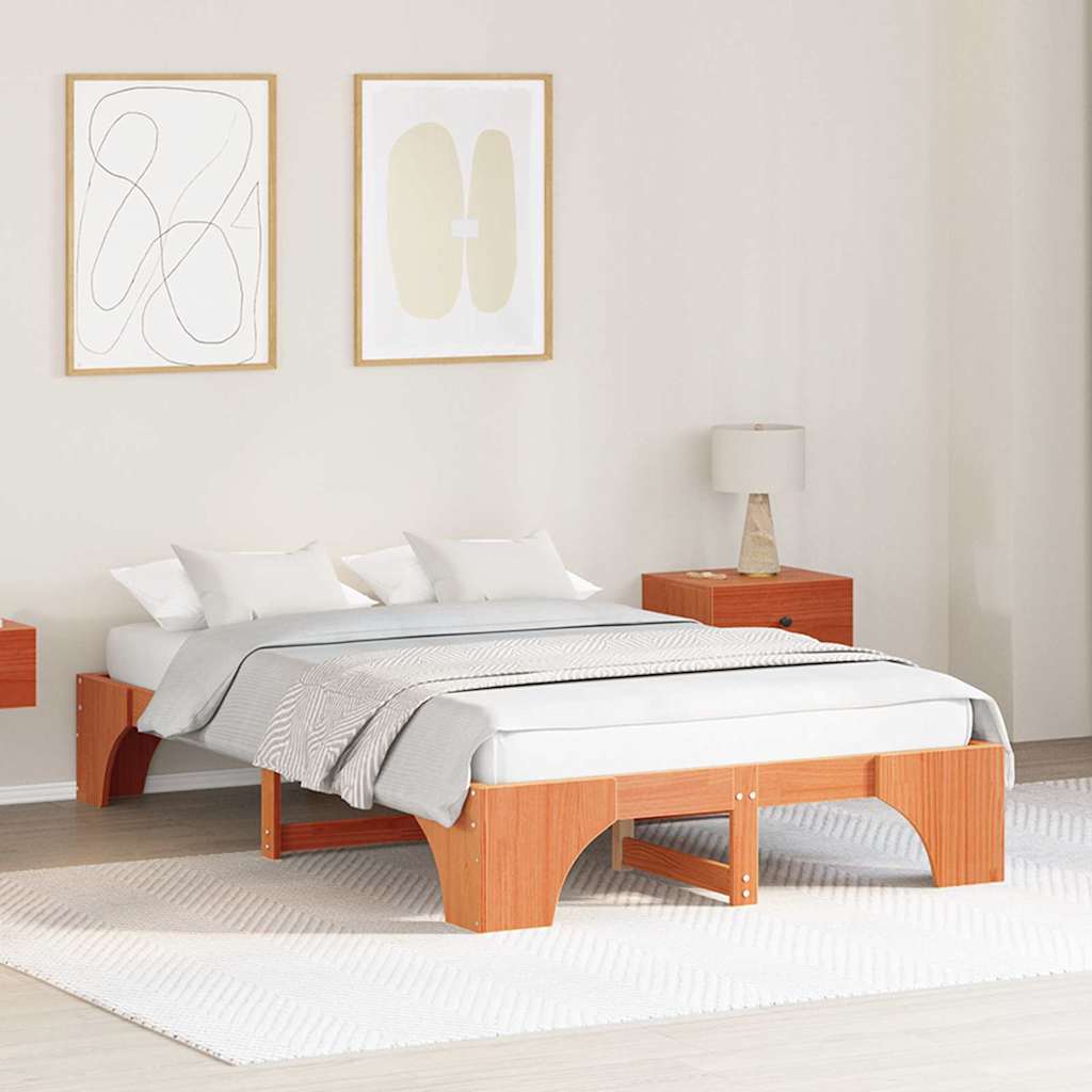 Σκελετός Κρεβατιού Κερωτό καφέ 135 x 190 cm
