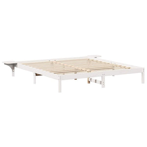 Σκελετός Κρεβατιού Λευκό 180 x 200 cm Στερεά ξυλεία πεύκου
