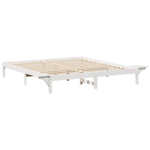 Σκελετός Κρεβατιού Λευκό 180 x 200 cm Στερεά ξυλεία πεύκου