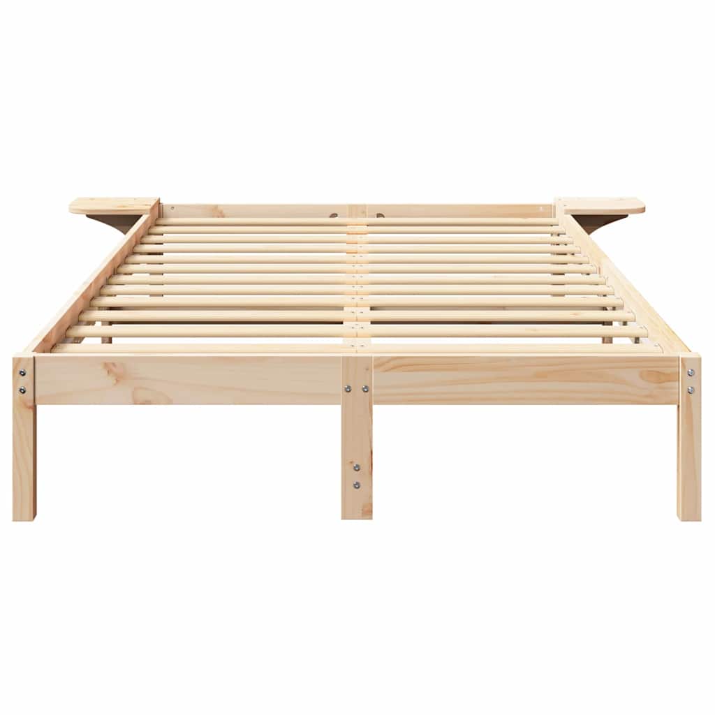 Σκελετός Κρεβατιού Φυσικό 135 x 190 cm Στερεά ξυλεία πεύκου