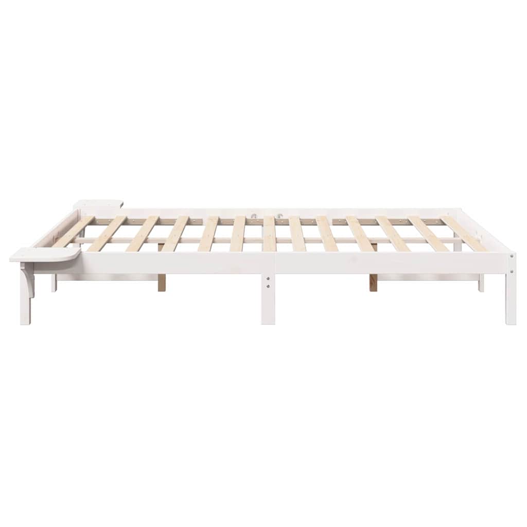Σκελετός Κρεβατιού Λευκό 135 x 190 cm Στερεά ξυλεία πεύκου