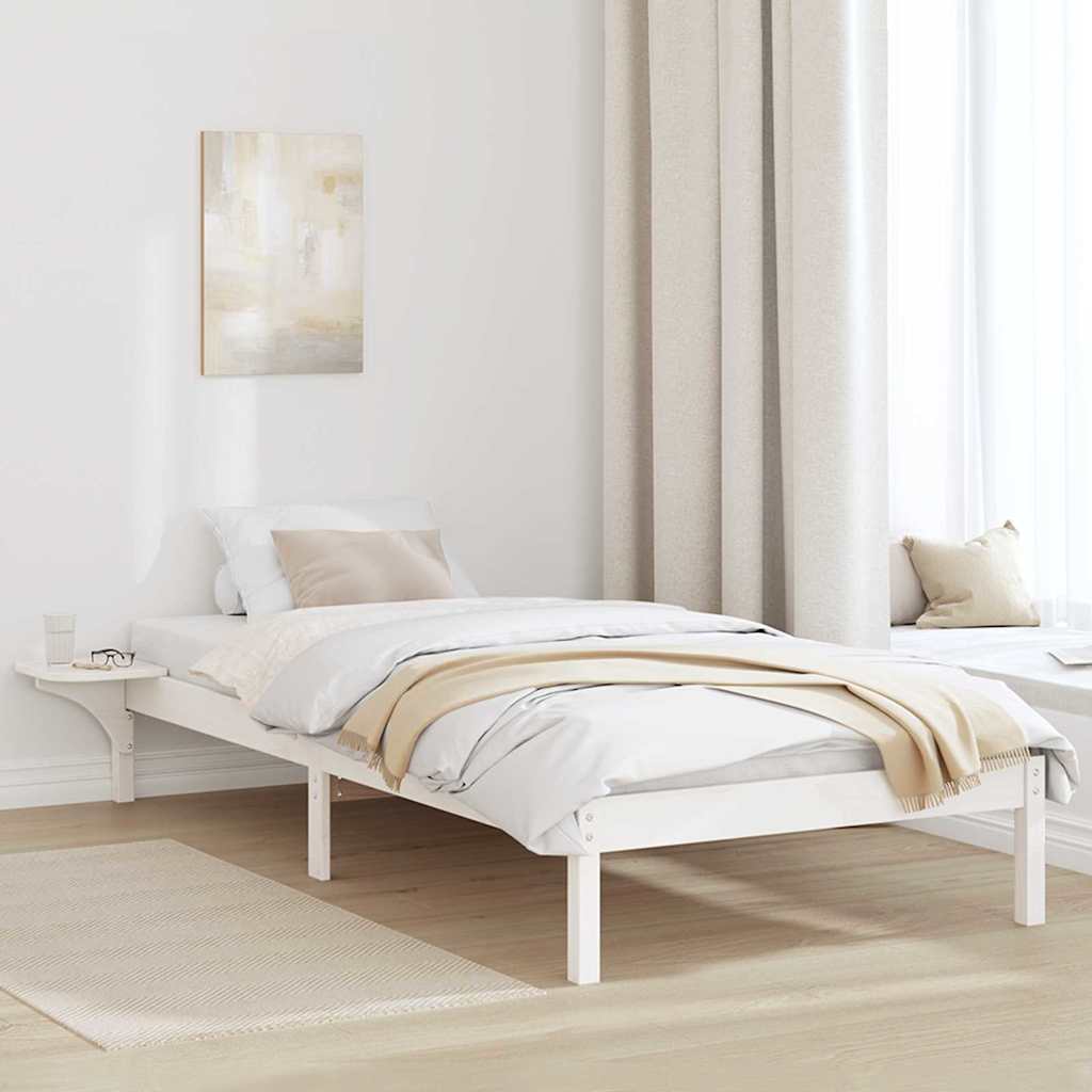 Σκελετός Κρεβατιού Λευκό 90 x 190 cm Στερεά ξυλεία πεύκου