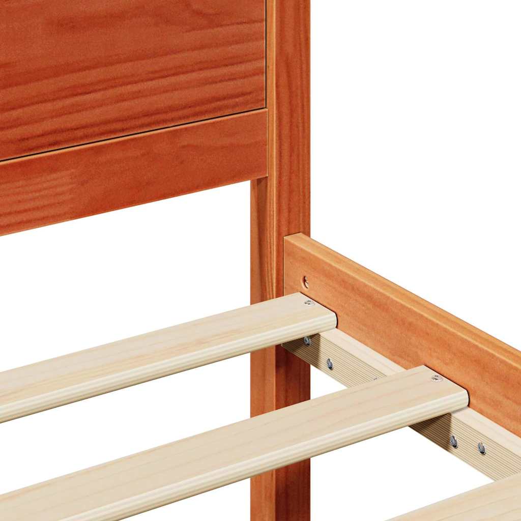 Σκελετός Κρεβατιού με κεφαλάρι Κερωτό καφέ 180 x 200 cm