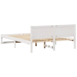 Σκελετός Κρεβατιού Λευκό 150 x 200 cm Στερεά ξυλεία πεύκου