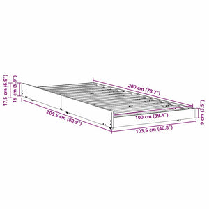 Σκελετός Κρεβατιού Κερωτό καφέ 100 x 200 cm - Pakobazaar