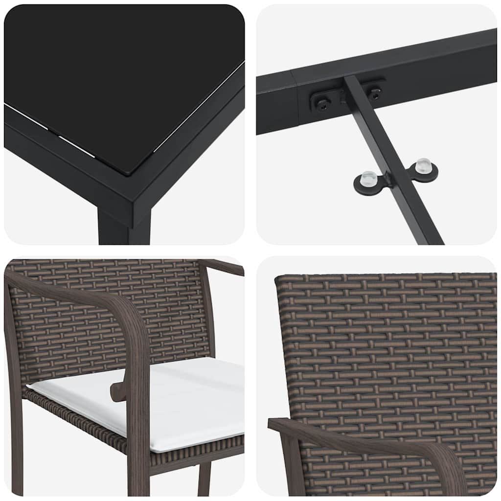 Σέτ φαγητού για κήπο 3 pcs Καφέ και Μαύρο Ράτα PE - Pakobazaar