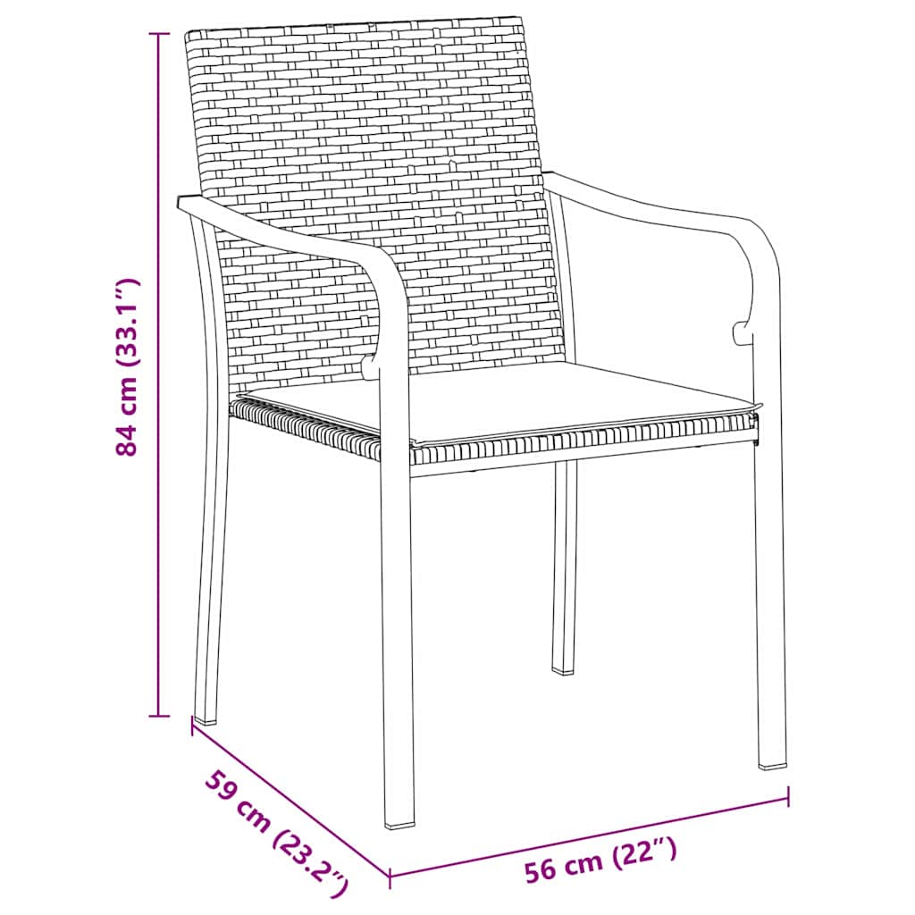 Σέτ φαγητού για κήπο 3 pcs Καφέ και Μαύρο Ράτα PE - Pakobazaar