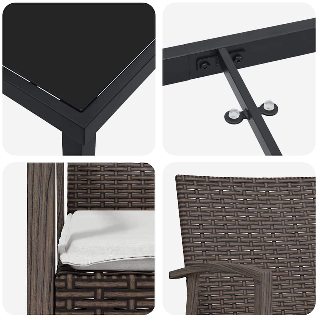 Σέτ φαγητού για κήπο 5 pcs Καφέ και Μαύρο Ράτα PE