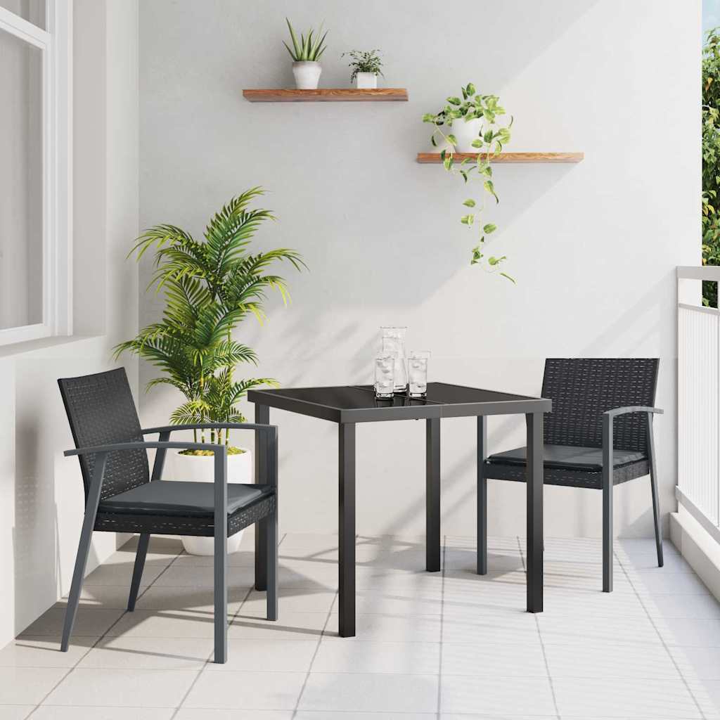 Σέτ φαγητού για κήπο 3 pcs Μαύρο και Γκρι Ράτα PE - Pakobazaar