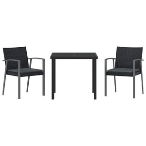 Σέτ φαγητού για κήπο 3 pcs Μαύρο και Γκρι Ράτα PE - Pakobazaar