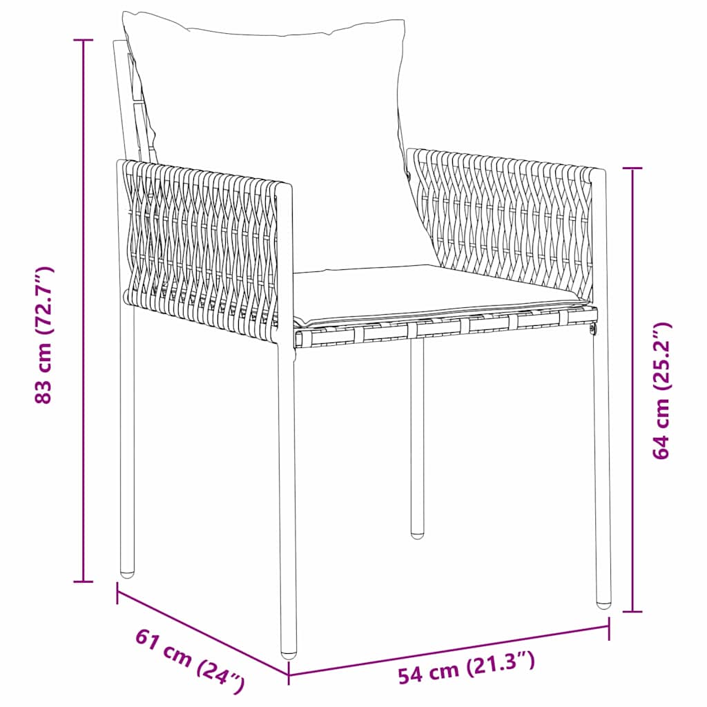 Σέτ φαγητού για κήπο 3 pcs Καφέ και Μαύρο Ράτα PE - Pakobazaar