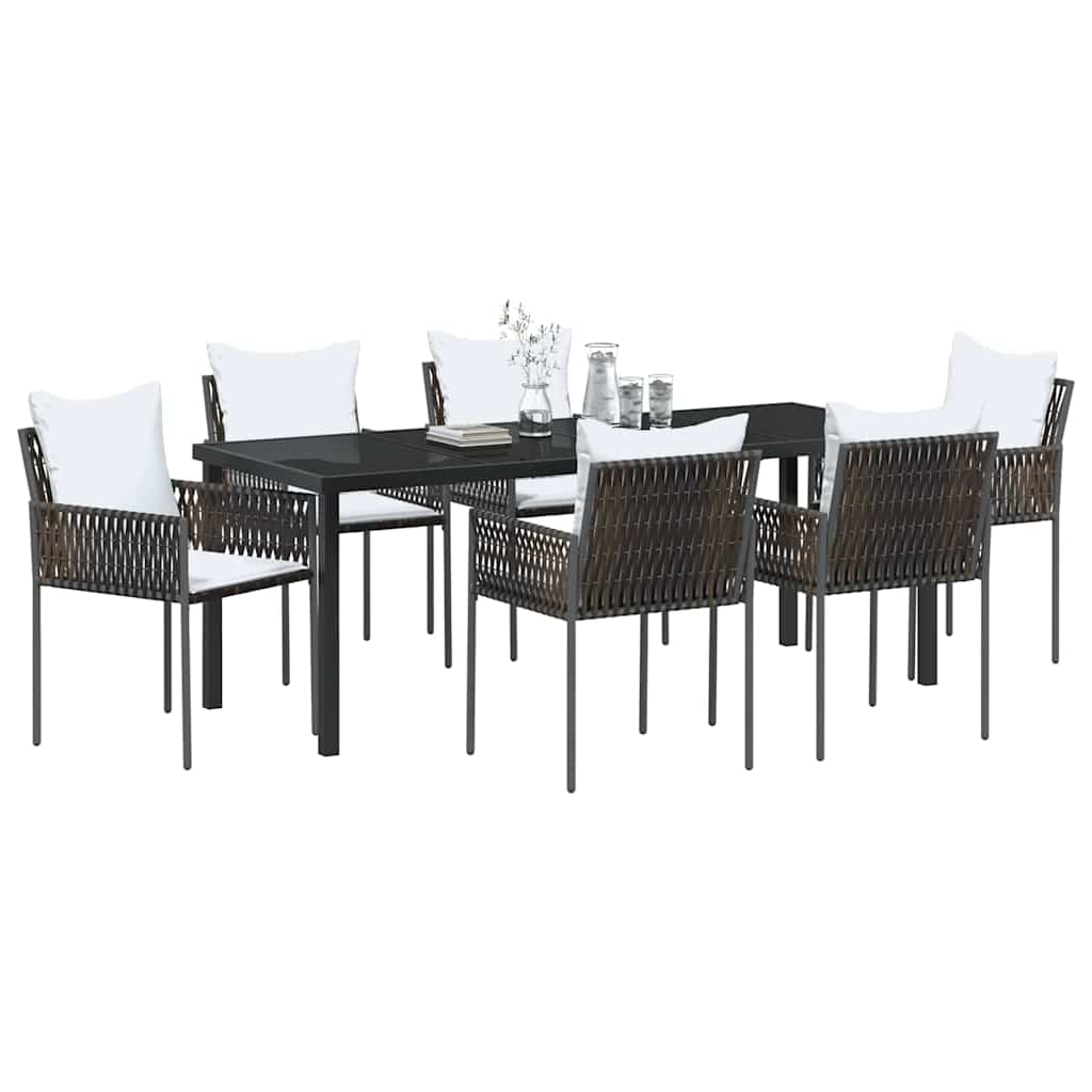 Σέτ φαγητού για κήπο 7 pcs Καφέ και Μαύρο Ράτα PE - Pakobazaar