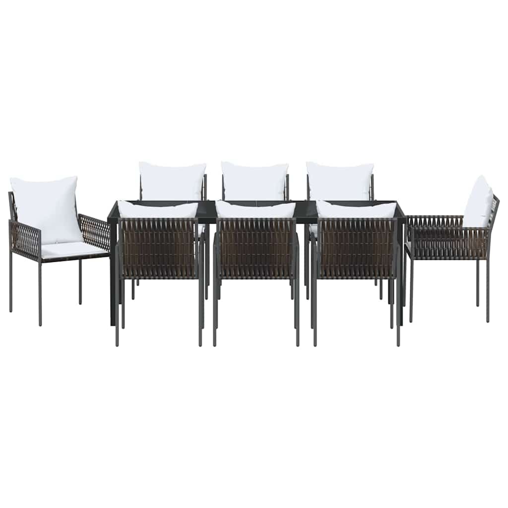 Σέτ φαγητού για κήπο 9 pcs Καφέ και Μαύρο Ράτα PE - Pakobazaar