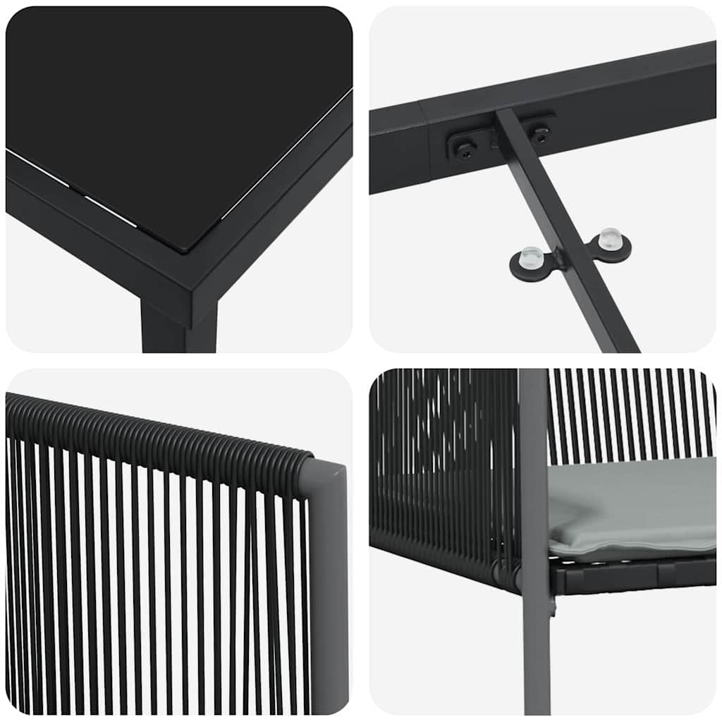 Σέτ φαγητού για κήπο 3 pcs Μαύρο Ράτα PE - Pakobazaar