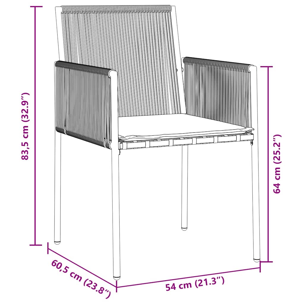 Σέτ φαγητού για κήπο 7 pcs Μαύρο Ράτα PE - Pakobazaar