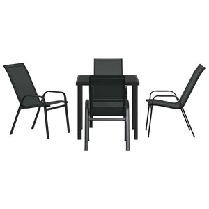 Σέτ φαγητού για κήπο 5 pcs Μαύρο Ατσάλι με Πούδρα - Pakobazaar