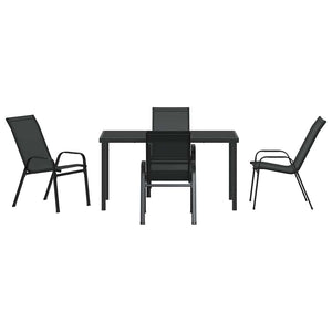 Σέτ φαγητού για κήπο 5 pcs Μαύρο Ατσάλι με Πούδρα - Pakobazaar