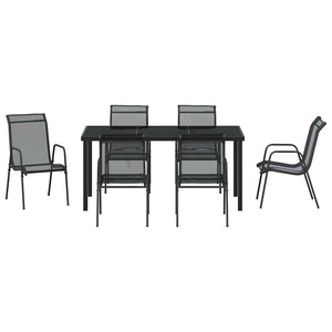 Σέτ φαγητού για κήπο 7 pcs Μαύρο Χάλυβας με επίστρωση πούδρας - Pakobazaar