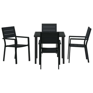 Σέτ φαγητού για κήπο 5 pcs Μαύρο Χάλυβας με επίστρωση πούδρας - Pakobazaar