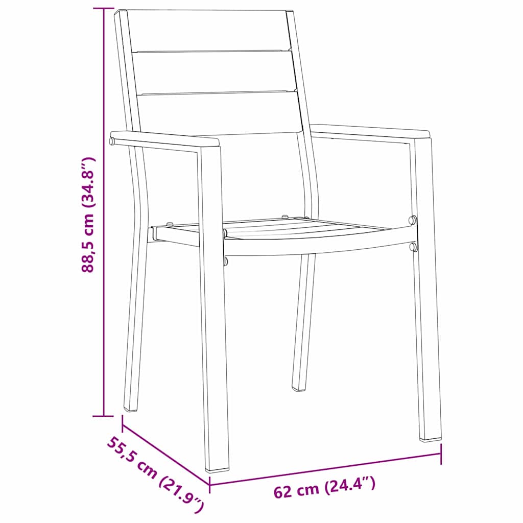 Σέτ φαγητού για κήπο 7 pcs Μαύρο Χάλυβας με επίστρωση πούδρας - Pakobazaar