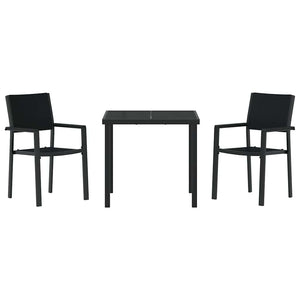 Σέτ φαγητού για κήπο 3 pcs Μαύρο Χάλυβας με επίστρωση πούδρας - Pakobazaar