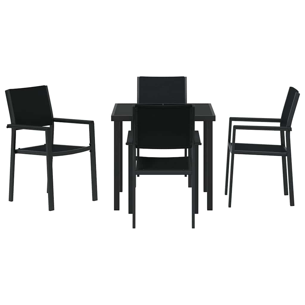 Σέτ φαγητού για κήπο 5 pcs Μαύρο Χάλυβας με επίστρωση πούδρας - Pakobazaar