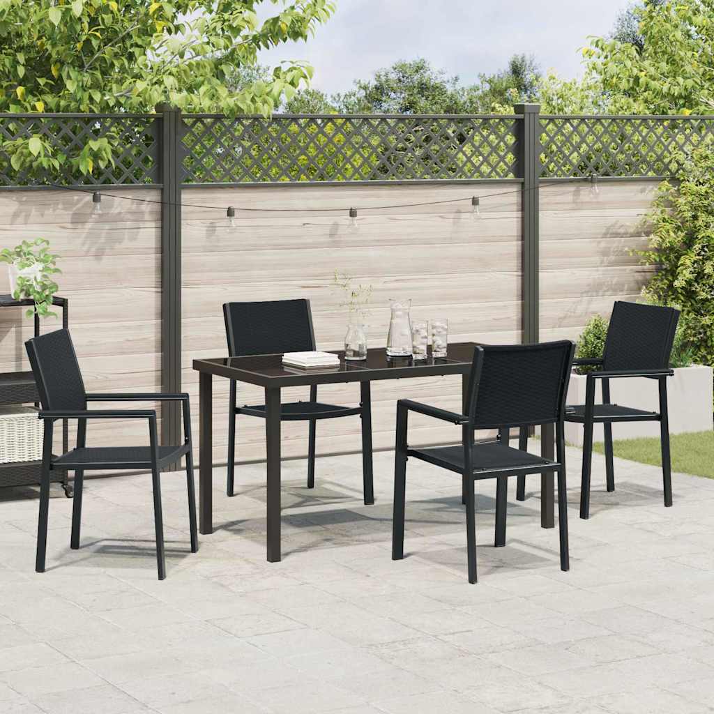 Σέτ φαγητού για κήπο 5 pcs Μαύρο Χάλυβας με επίστρωση πούδρας - Pakobazaar