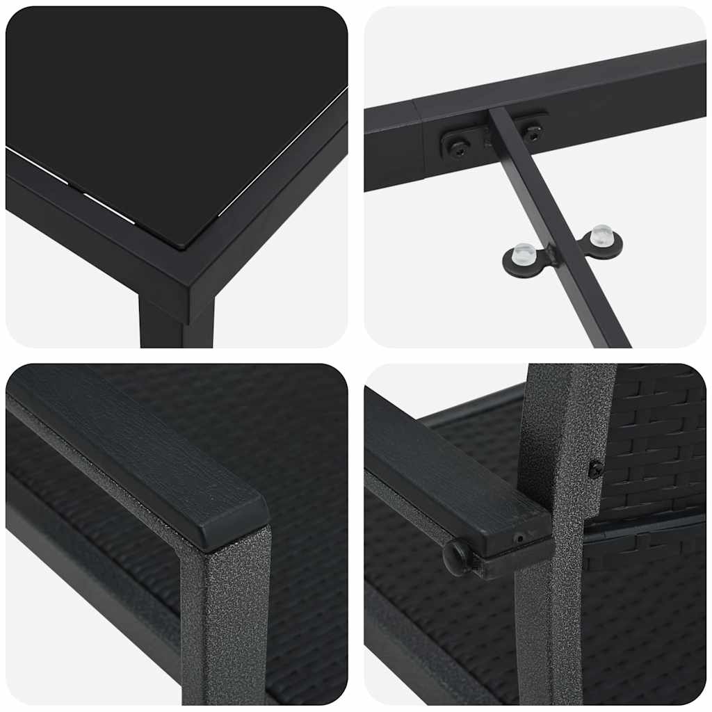 Σέτ φαγητού για κήπο 7 pcs Μαύρο Χάλυβας με επίστρωση πούδρας - Pakobazaar