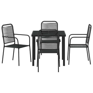 Σέτ φαγητού για κήπο 5 pcs Μαύρο Χάλυβας με επίστρωση πούδρας - Pakobazaar