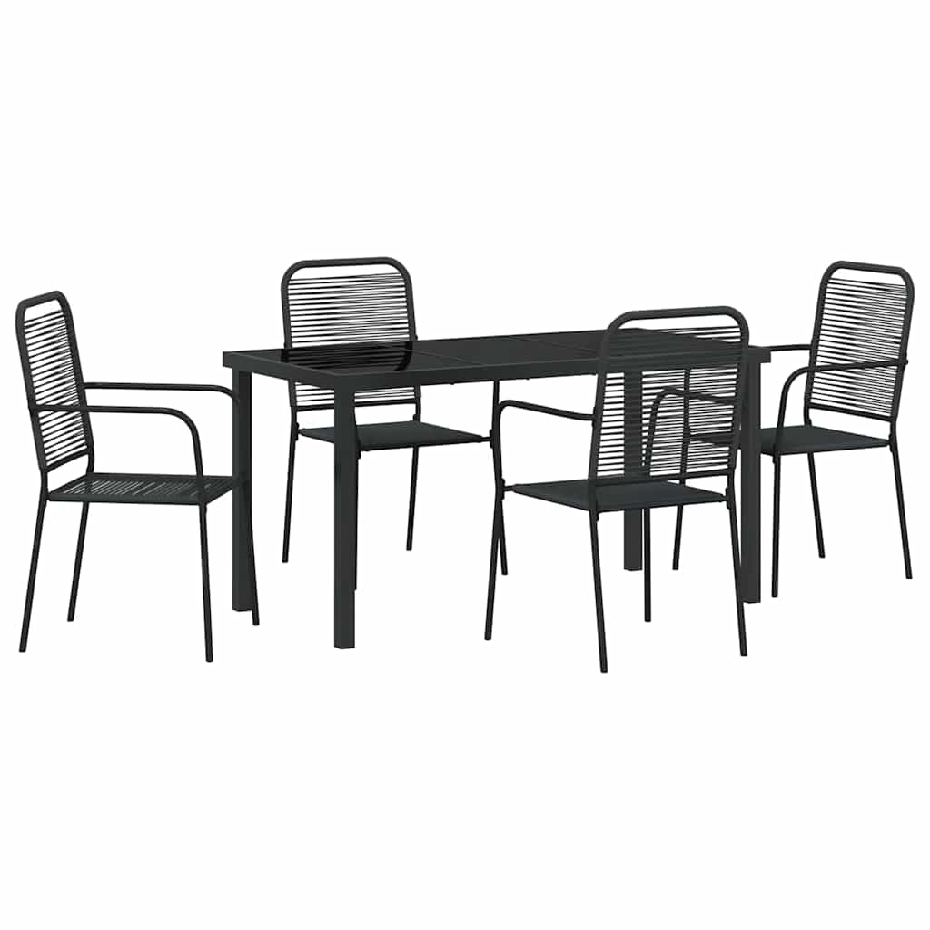 Σέτ φαγητού για κήπο 5 pcs Μαύρο Χάλυβας με επίστρωση πούδρας - Pakobazaar