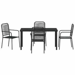 Σέτ φαγητού για κήπο 5 pcs Μαύρο Χάλυβας με επίστρωση πούδρας - Pakobazaar