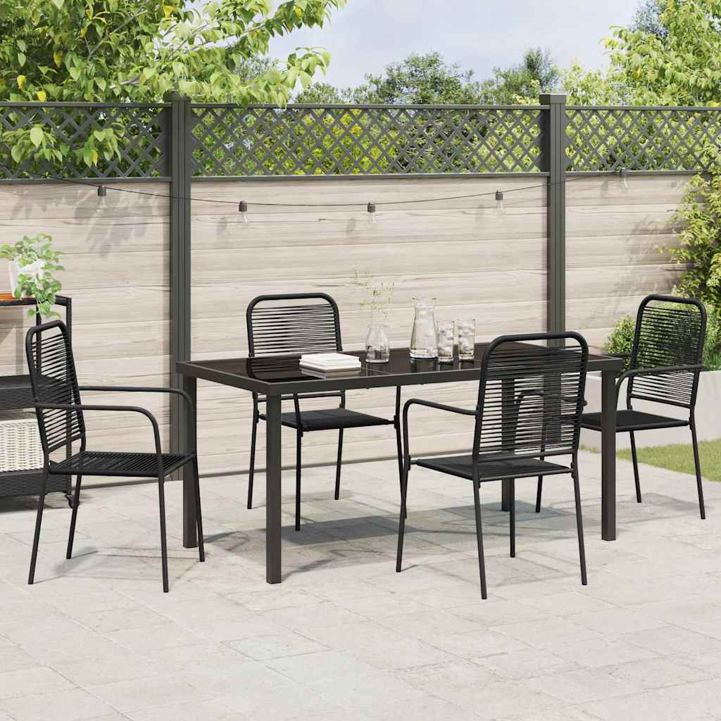 Σέτ φαγητού για κήπο 5 pcs Μαύρο Χάλυβας με επίστρωση πούδρας - Pakobazaar